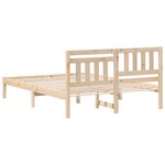 vidaXL Cadre de lit Marron 135 x 190 cm Bois massif en pin