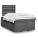 vidaXL Sommier à lattes de lit avec matelas Gris foncé 120x200cm Tissu
