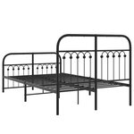 vidaXL Cadre de lit métal sans matelas avec pied de lit noir 120x190cm