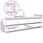 vidaXL Support de plantes à 3 niveaux Noir 400 x 32 x 104 cm Acier