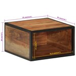 vidaXL Table de chevet murale 35x35x20 cm bois massif d'acacia