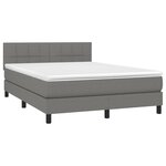 vidaXL Sommier à lattes de lit avec matelas Gris foncé 140x190cm Tissu