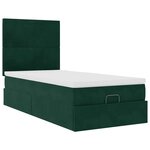 vidaXL Cadre de lit ottoman avec matelas vert foncé 80x200 cm velours