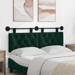 vidaXL Tête de lit suspendue Vert foncé Velours