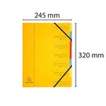 Trieur agrafé avec élastiques 7 compartiments Jaune EXACOMPTA