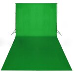 Vidaxl toile de fond coton vert 600 x 300 cm incrustation