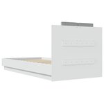 vidaXL Cadre de lit avec tête de lit blanc 90x190 cm bois d'ingénierie