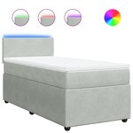 vidaXL Sommier à lattes de lit et matelas Gris clair 80x200 cm Velours
