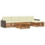 vidaXL Ensemble de canapés d'extérieur 6 pc Naturel et Crème Polyester