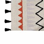 Tapis coton motif indien - rouge -120 x 160