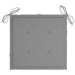 vidaXL Chaises de jardin avec coussins gris lot de 8 Bois teck massif