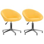 vidaXL Chaises pivotantes à manger lot de 2 jaune tissu