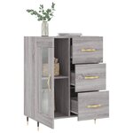 vidaXL Buffet sonoma gris 69 5x34x90 cm bois d'ingénierie