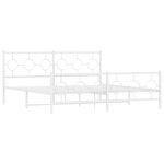 vidaXL Cadre de lit métal sans matelas et pied de lit blanc 180x200 cm