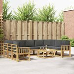 vidaXL Ensemble de canapés d'extérieur 10 Pièces Blanc et anthracite