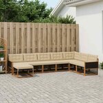 vidaXL Ensemble de canapés d'extérieur 9 Pièces Naturel et Beige