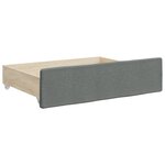 vidaXL Lit de jour avec gigogne et tiroirs gris foncé 100x200 cm tissu
