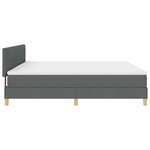 vidaXL Lit à ressorts avec matelas Gris foncé 200 x 200 cm tissu