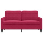 vidaXL Canapé à 2 places Rouge bordeaux 140 cm Velours