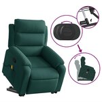 vidaXL Fauteuil de massage inclinable Vert foncé Velours