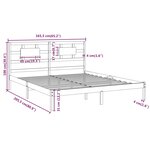 Vidaxl cadre de lit bois massif 160x200 cm