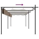 vidaXL Pergola avec toit rétractable taupe 589x292x230 cm