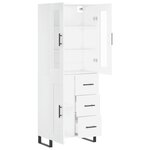 vidaXL Buffet haut Blanc 69 5x34x180 cm Bois d'ingénierie