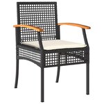 vidaXL Ensemble de salle à manger pour jardin 5 Pièces Noir polyrotin