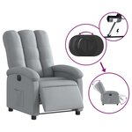 vidaXL Fauteuil inclinable électrique Gris clair Tissu