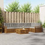 vidaXL Ensemble de canapés d'extérieur 6 Pièces Gris Naturel et Clair
