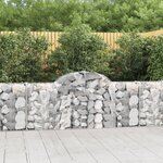 vidaXL Paniers à gabions arqués 25 Pièces 200x30x80/100 cm Fer galvanisé