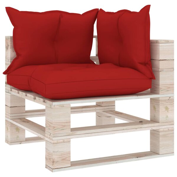 vidaXL Canapé d'angle palette de jardin avec coussins bois de pin