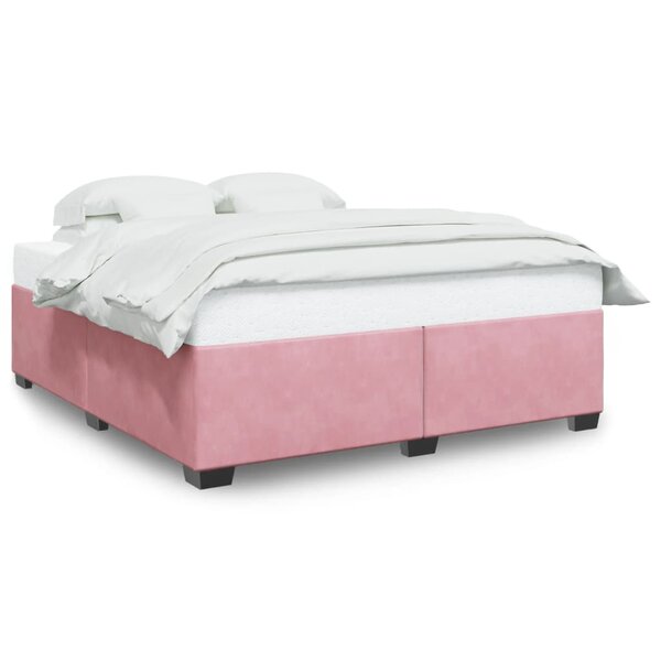 vidaXL Cadre de lit Rose 180x200 cm Velours