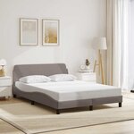 vidaXL Cadre de lit Dover taupe 140x190 cm tissu