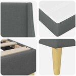 vidaXL Cadre de lit avec matelas Gris foncé 100 x 200 cm Polyester