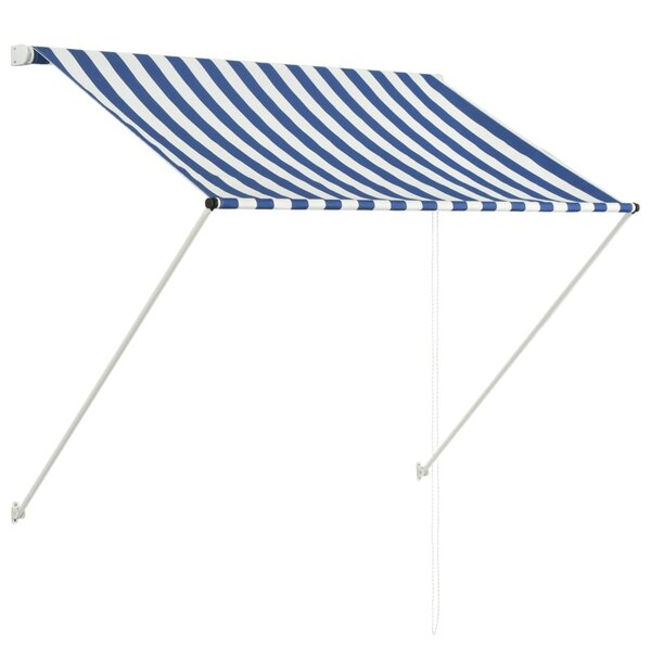 vidaXL Auvent rétractable 100x150 cm Bleu et blanc
