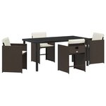 vidaXL Ensemble de salle à manger pour jardin 5 Pièces Marron polyrotin