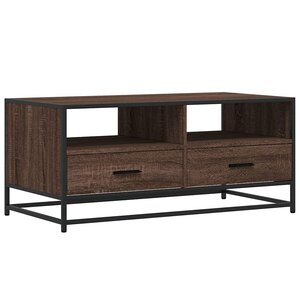 vidaXL Table basse chêne marron 100x50x45cm bois d'ingénierie et métal