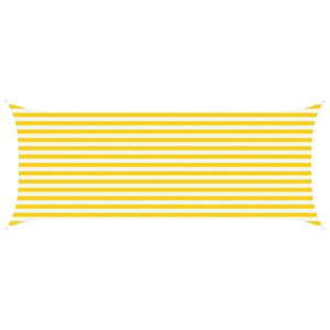 vidaXL Voile d'ombre Jaune et blanc 2 x 5 m 100   polyester Oxford