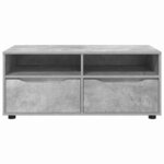 vidaXL Meuble TV Gris béton 100 x 48 x 43 cm Bois d'ingénierie