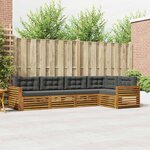 vidaXL Ensemble de canapés d'extérieur 5 Pièces Naturel et Anthracite