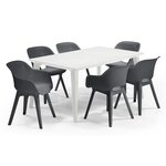 ALLIBERT JARDIN Table Lima 160 6 personnes - Design contemporain - Blanc