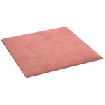 vidaXL Tête de lit murale 12 Pièces Rose Velours