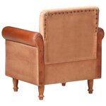 vidaXL Chaise cabriolet marron cuir véritable et toile