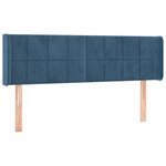 vidaXL Tête de lit avec oreilles Bleu foncé 147x16x78/88 cm Velours
