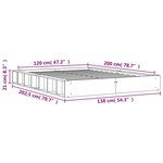 vidaXL Cadre de lit sans matelas cire marron 120x200cm bois pin massif