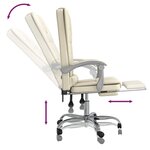 vidaXL Fauteuil de massage inclinable de bureau Crème Similicuir