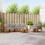 vidaXL Ensemble de canapés d'extérieur 7 Pièces Gris Naturel et Clair