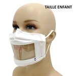 Masque transparent blanc uns1 50 lavages made in france pour enfant