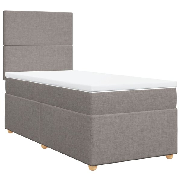 vidaXL Sommier à lattes de lit avec matelas Taupe 90x190 cm Tissu